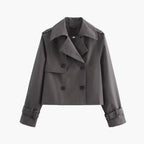 Cropped Trench Coat – Double-Button Closure