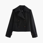 Cropped Trench Coat – Double-Button Closure
