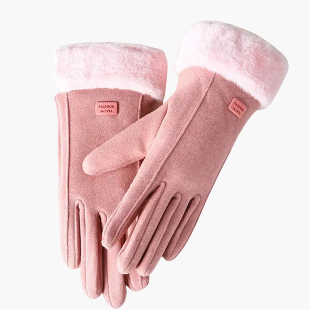Woman's Gloves with Lined Interior and Folded Cuffs
