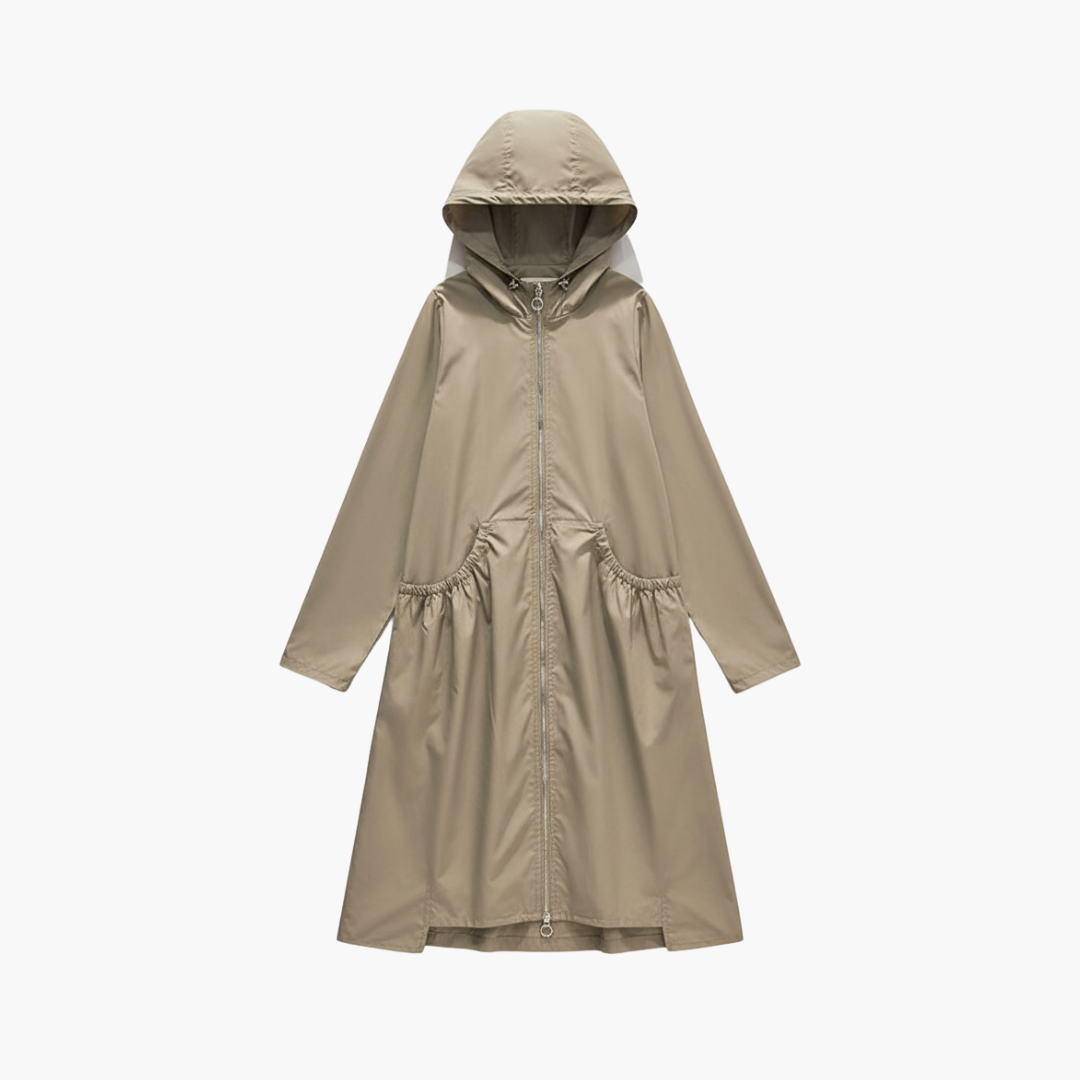 Hooded Trench Coat – Zip Closure
