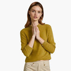 Sweater – Draped Neckline – Ribbed Cuffs