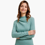 Sweater – Draped Neckline – Ribbed Cuffs