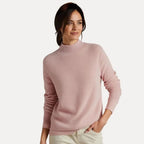 Sweater – Draped Neckline – Ribbed Cuffs