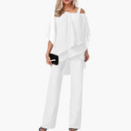 Jumpsuit with Off Shoulder and Wide-Leg Pants for Woman