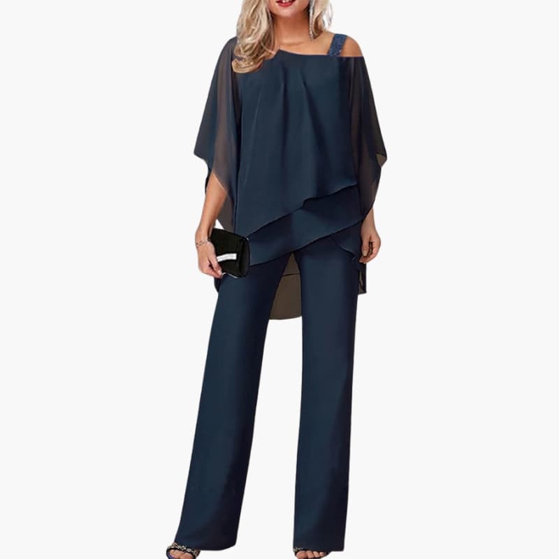 Jumpsuit with Off Shoulder and Wide-Leg Pants for Woman