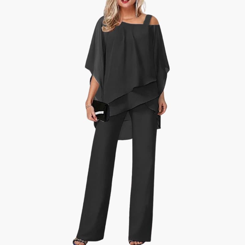 Jumpsuit with Off Shoulder and Wide-Leg Pants for Woman