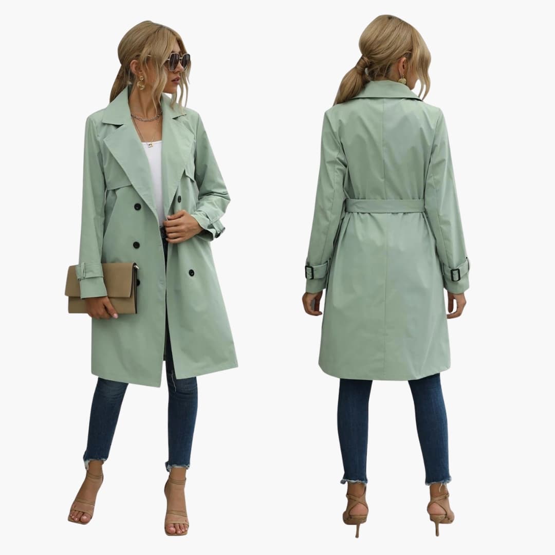 Knee-Length Trench Coat – Waist Belt