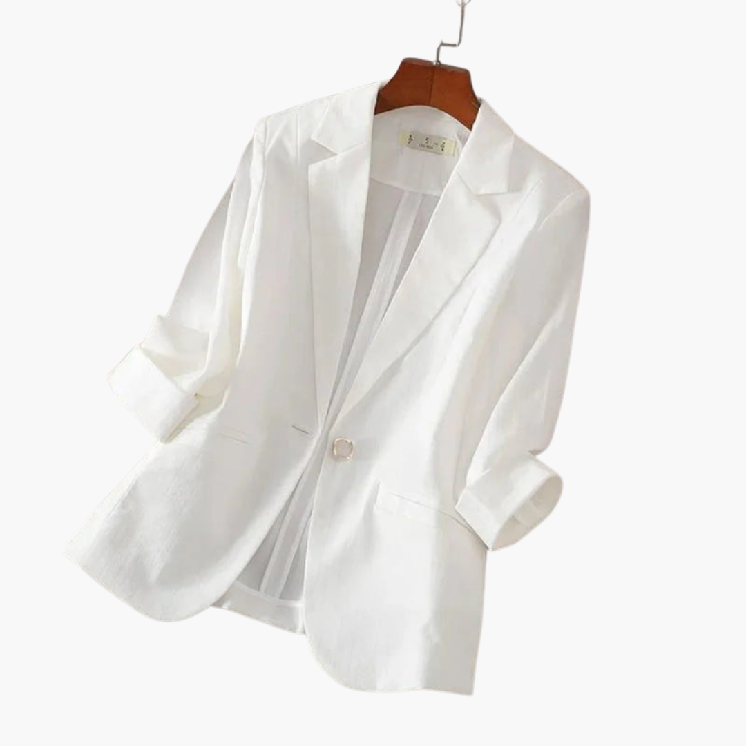 Linen Blazer – Roll-Up Sleeves