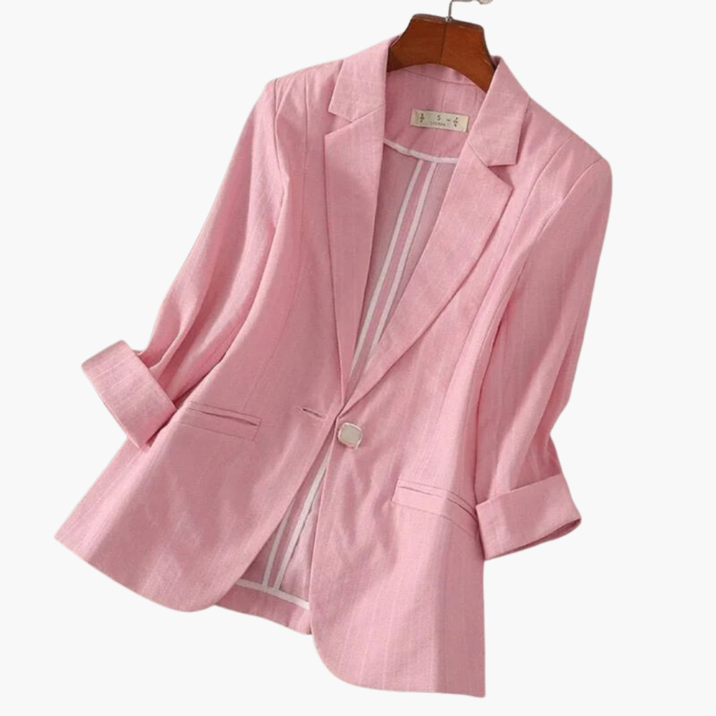 Linen Blazer – Roll-Up Sleeves
