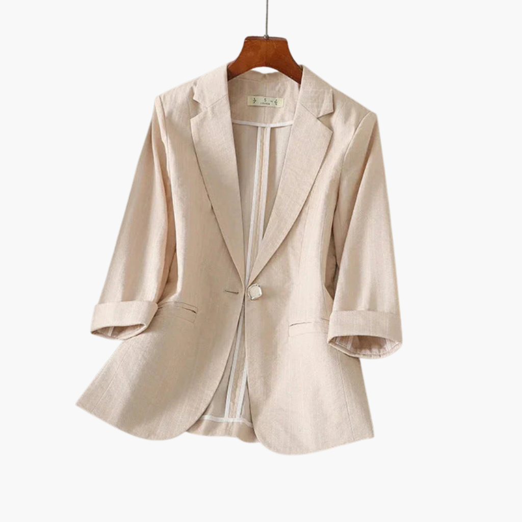 Linen Blazer – Roll-Up Sleeves