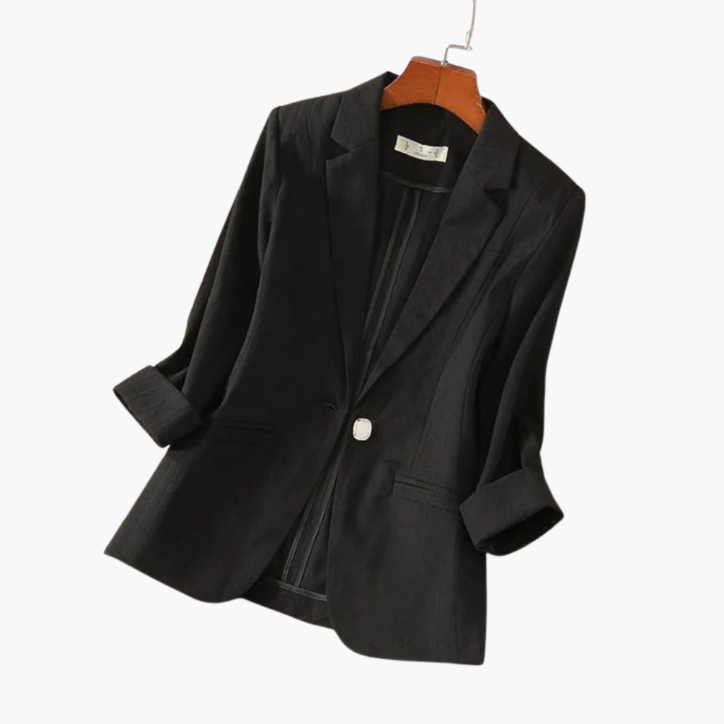 Linen Blazer – Roll-Up Sleeves