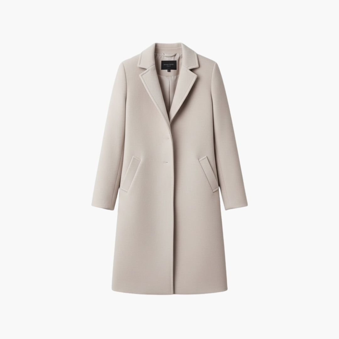 Long Coat – Collar Detail – Button Closure