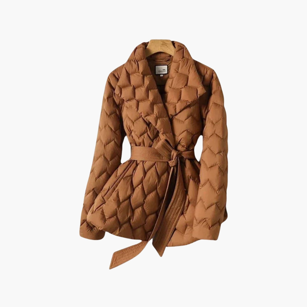 Down Coat – Waist Belt – Long Sleeves