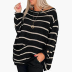 Striped Pullover Sweater – Patch Pocket