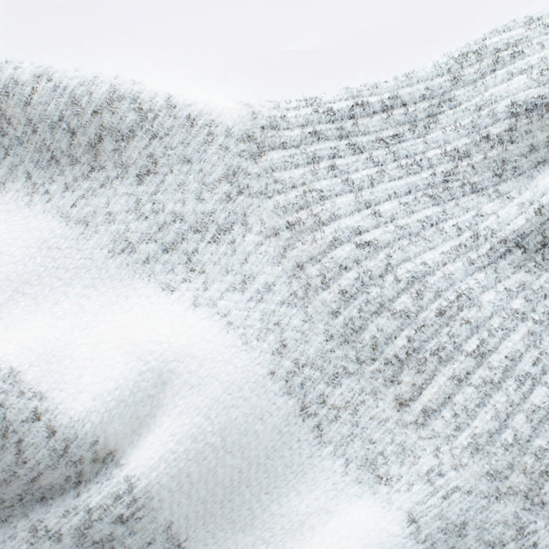 Striped Turtleneck Sweater – Long Sleeves – Ribbed Edges