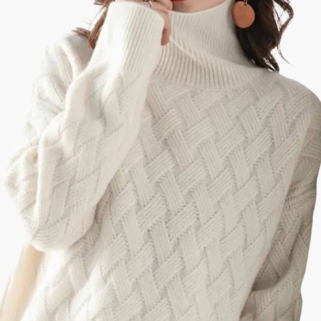Turtleneck Sweater – Woven Knit Texture