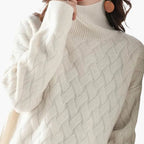 Turtleneck Sweater – Woven Knit Texture