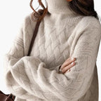 Turtleneck Sweater – Woven Knit Texture