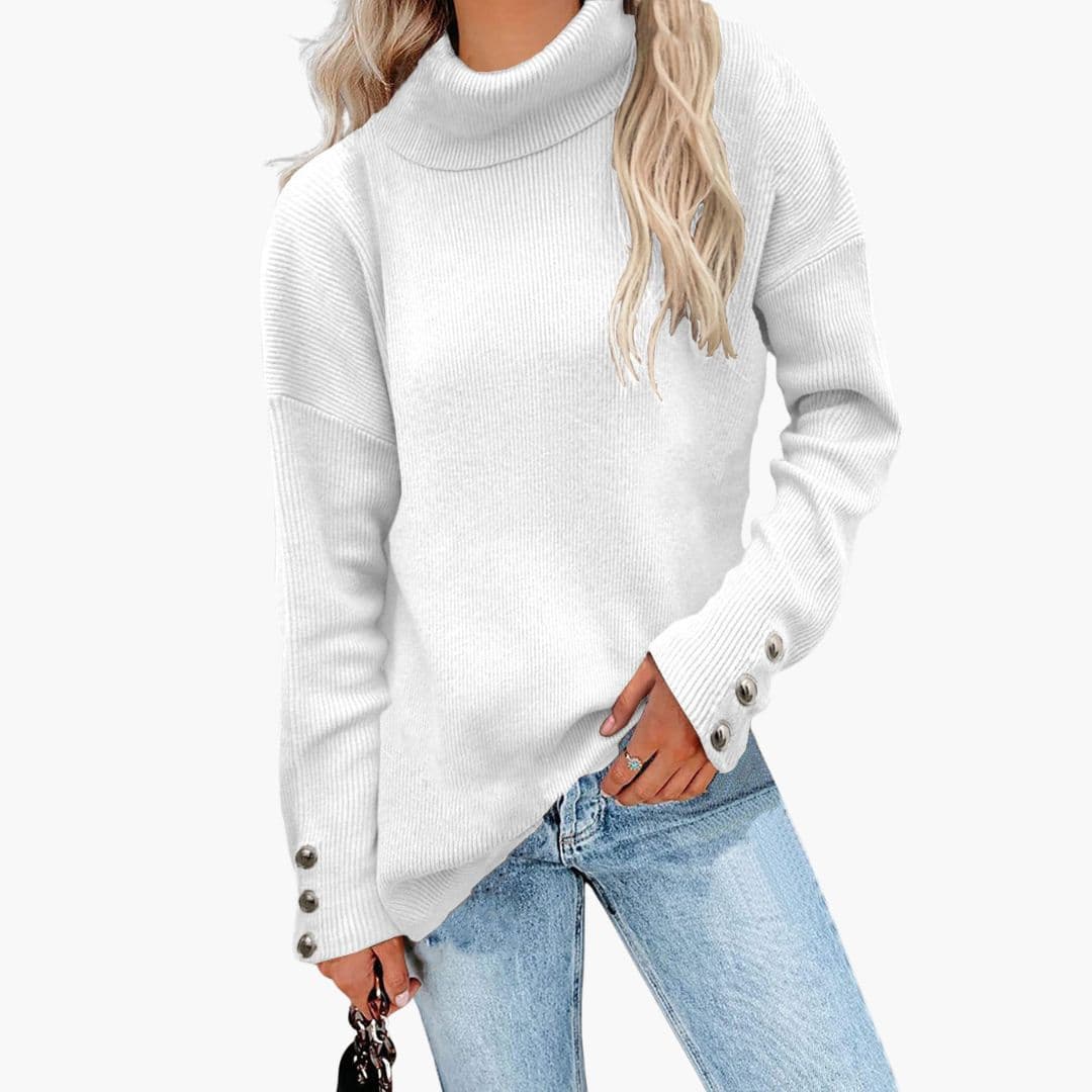 Turtleneck Sweater – Button Cuffs