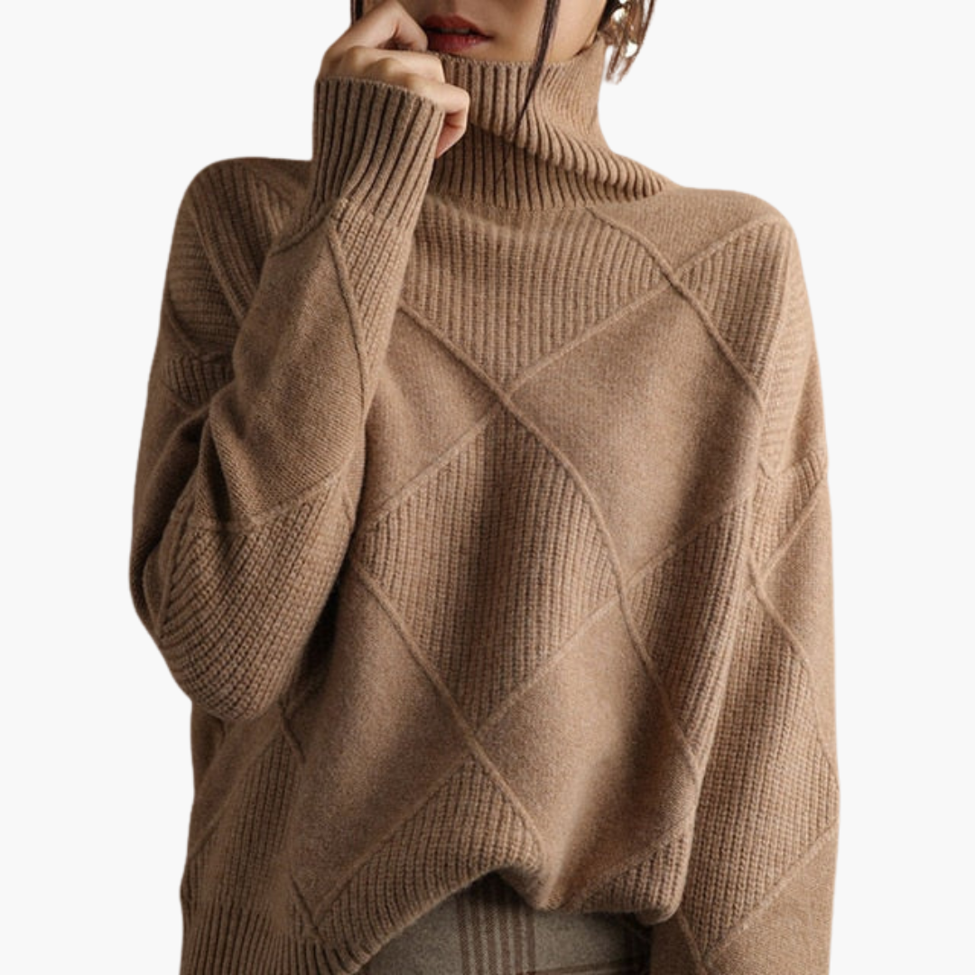 Turtleneck Sweater – Ribbed Knit – Long Sleeves