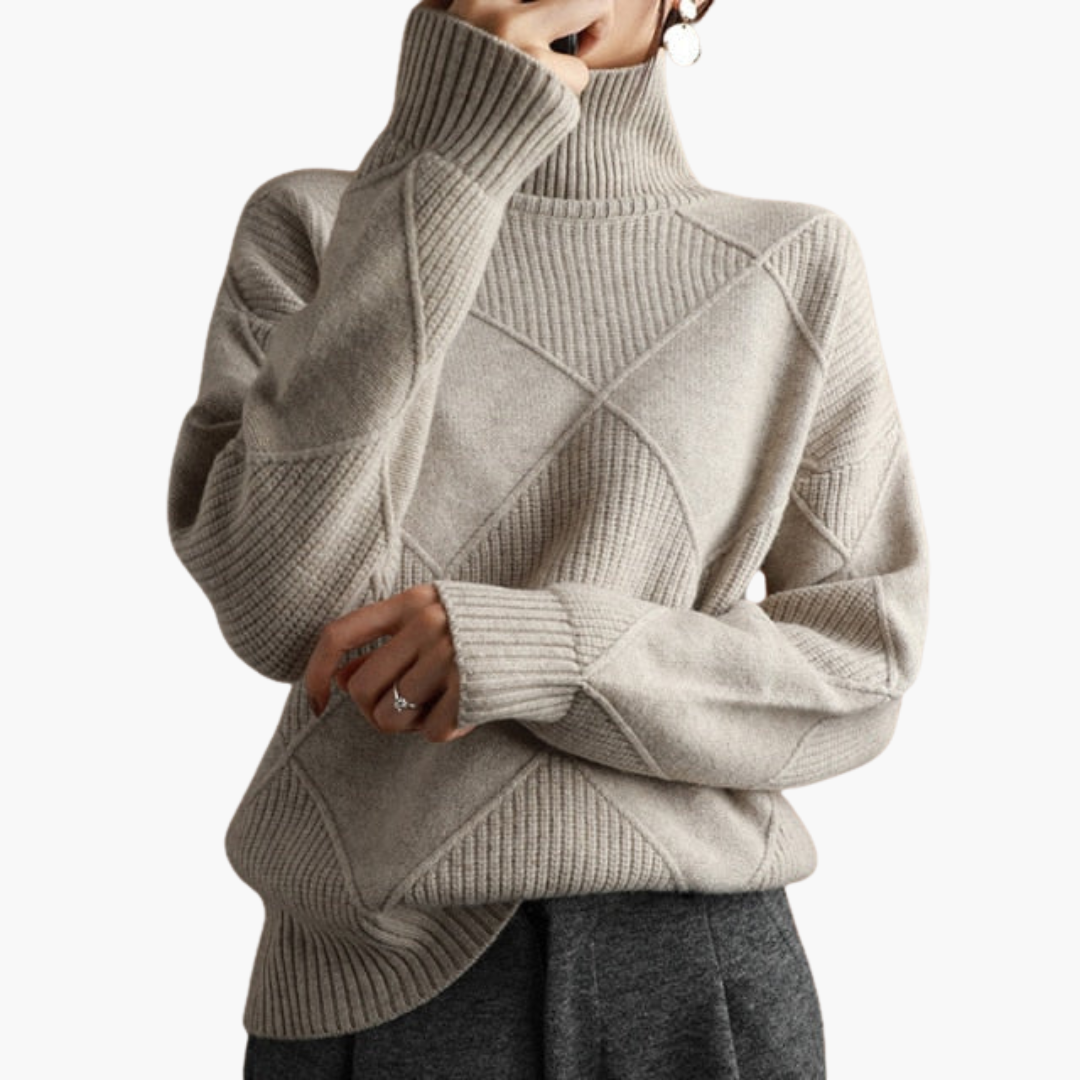 Turtleneck Sweater – Ribbed Knit – Long Sleeves