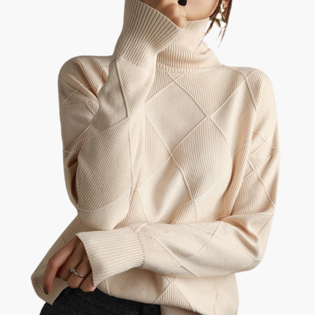 Turtleneck Sweater – Ribbed Knit – Long Sleeves