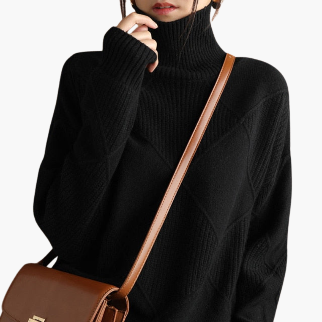 Turtleneck Sweater – Ribbed Knit – Long Sleeves