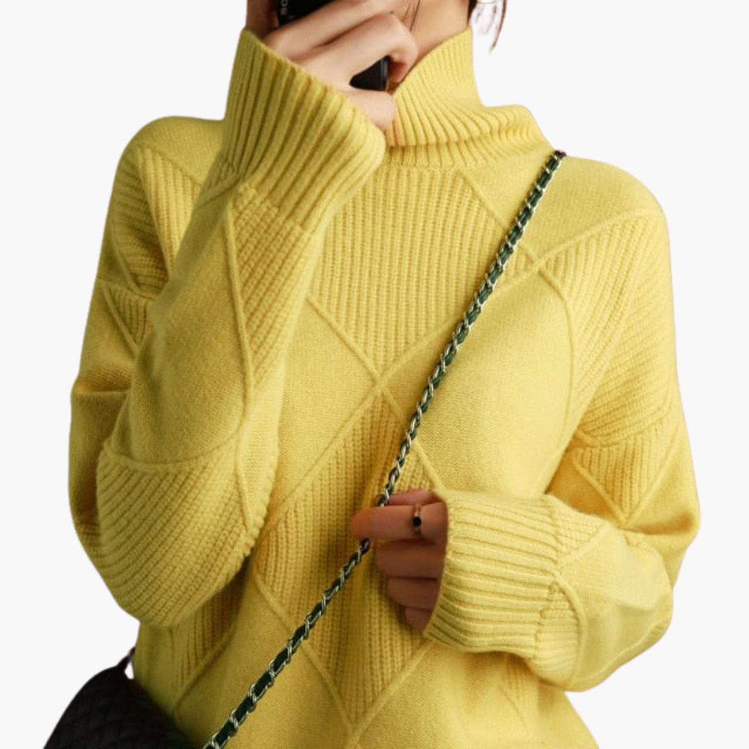 Turtleneck Sweater – Ribbed Knit – Long Sleeves