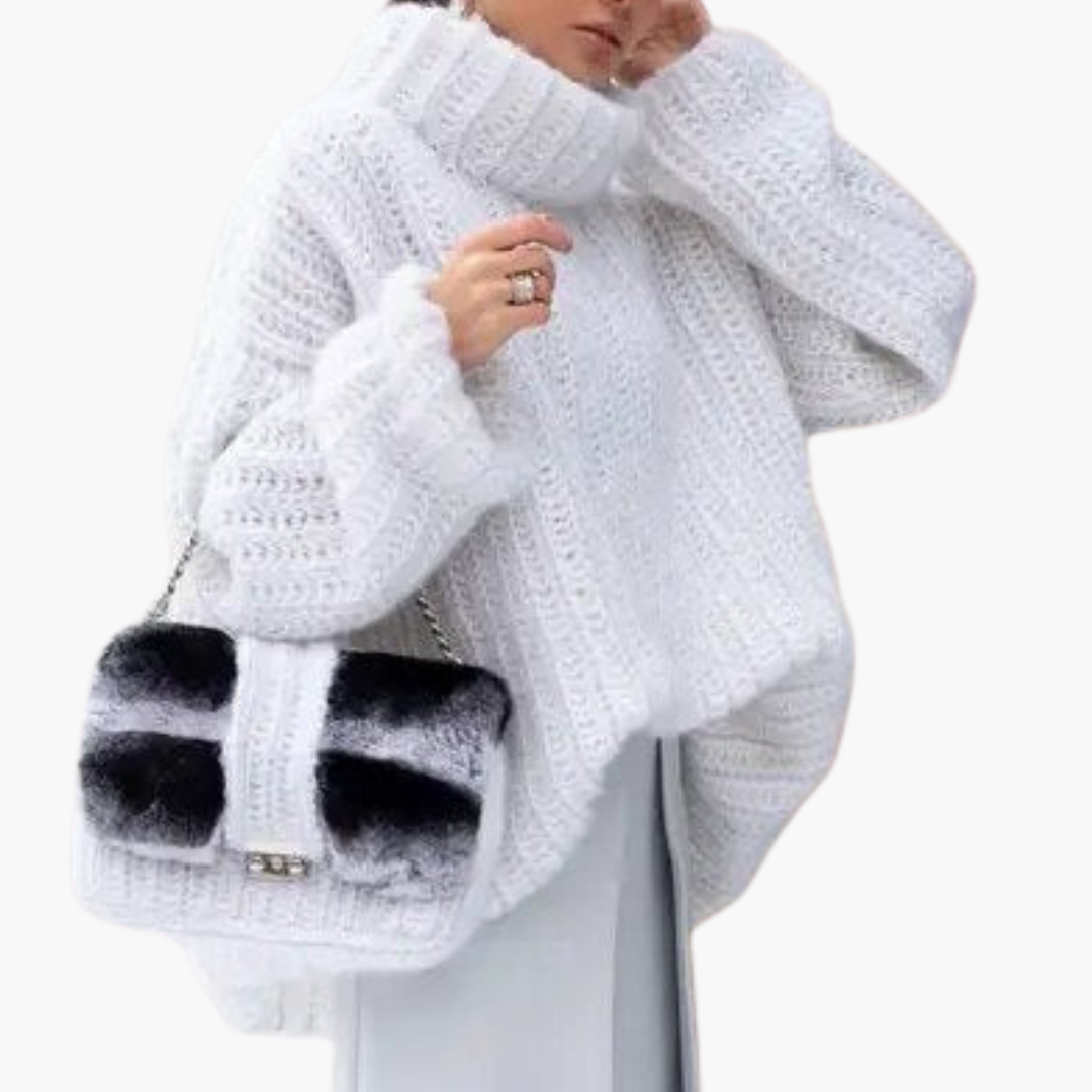 Turtleneck Sweater – Ribbed Knit – Wide Sleeves