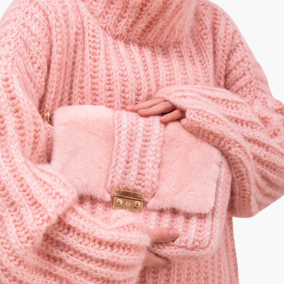 Turtleneck Sweater – Ribbed Knit – Wide Sleeves