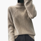 Turtleneck Sweater – Textured Knit – Long Sleeves