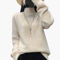 Turtleneck Sweater – Textured Knit – Long Sleeves