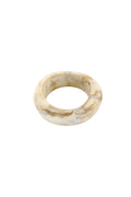 Aesthetic Bangle Bracelet Ivory Swirl – Stylish Resin Patterned Cuff