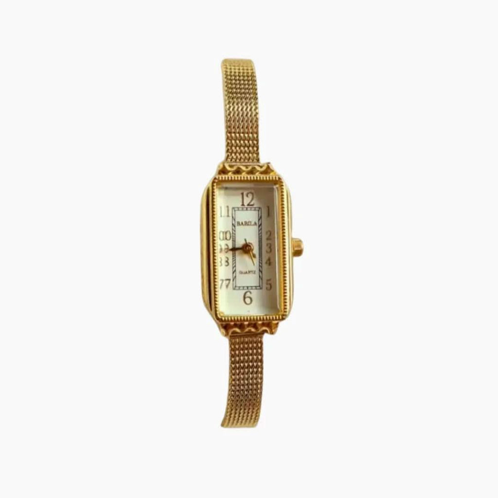 Elegant Rectangular Stainless Steel Women’s Watch – Adjustable Mesh Band