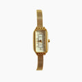 Elegant Rectangular Stainless Steel Women’s Watch – Adjustable Mesh Band