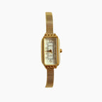 Elegant Rectangular Stainless Steel Women’s Watch – Adjustable Mesh Band