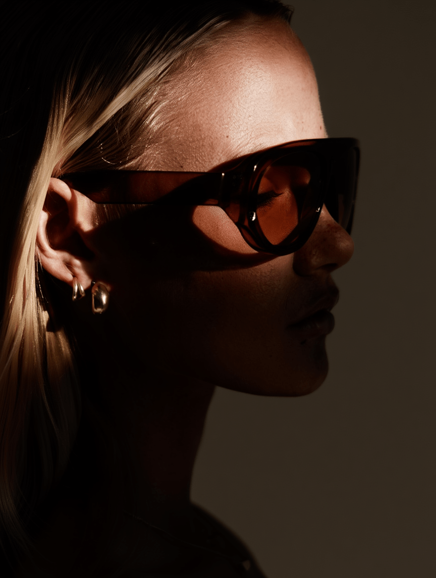 Women’s Resort-Style Sunglasses with Coco/Khaki Frame & Cinnamon-Tinted Lenses