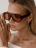 Women’s Resort-Style Sunglasses with Coco/Khaki Frame & Cinnamon-Tinted Lenses