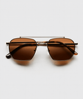 Women’s Aviator Sunglasses with Gold Metal Frame & Chocolate Lenses