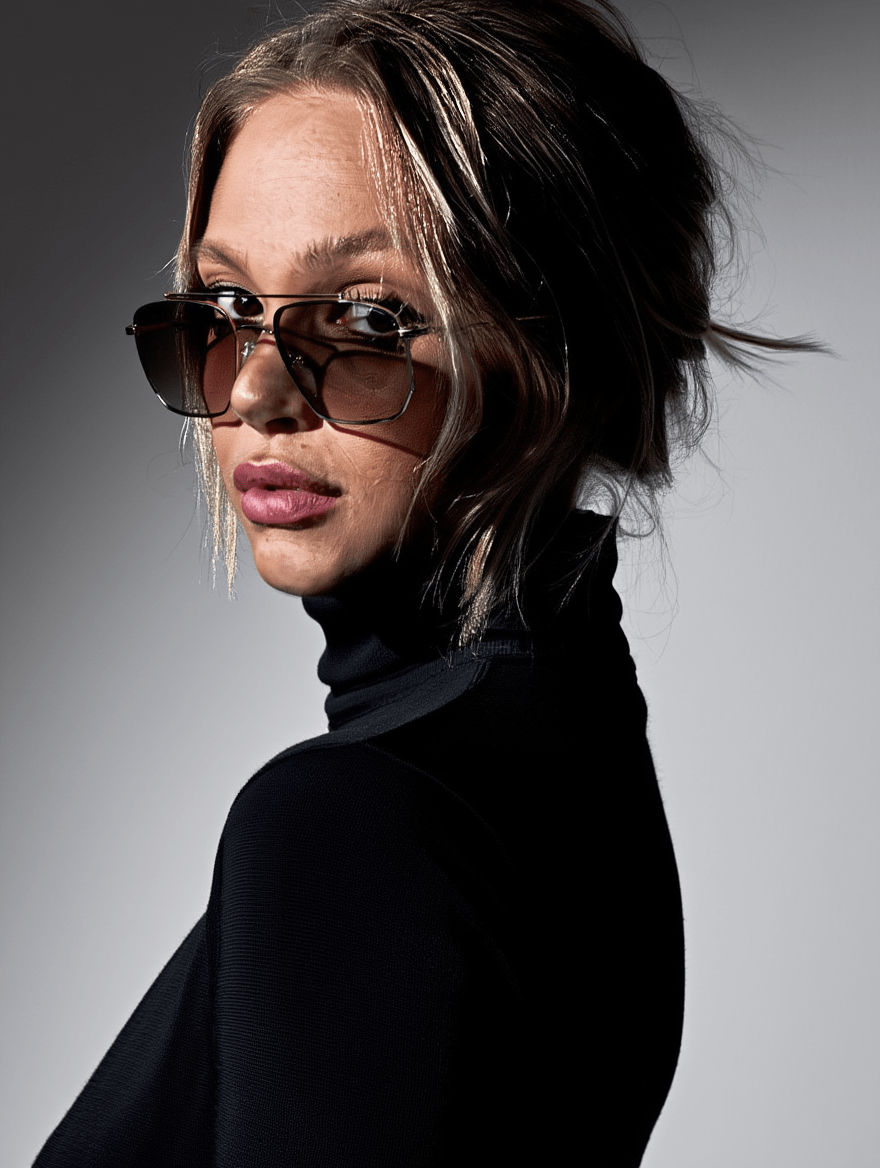 Women’s Metal Frame Sunglasses with Gold Finish & Graphite Lenses