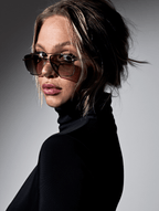 Women’s Metal Frame Sunglasses with Gold Finish & Graphite Lenses