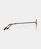 Women’s Metal Frame Sunglasses with Gold Finish & Graphite Lenses
