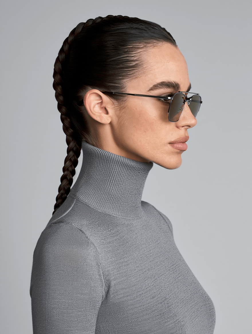 Women’s Silver Metal Frame Sunglasses with Khaki Lenses