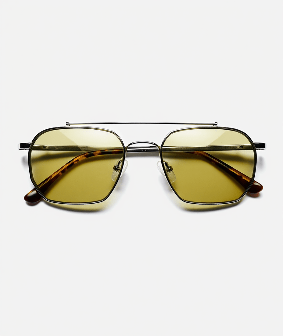 Women’s Silver Metal Frame Sunglasses with Khaki Lenses