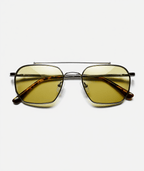 Women’s Silver Metal Frame Sunglasses with Khaki Lenses