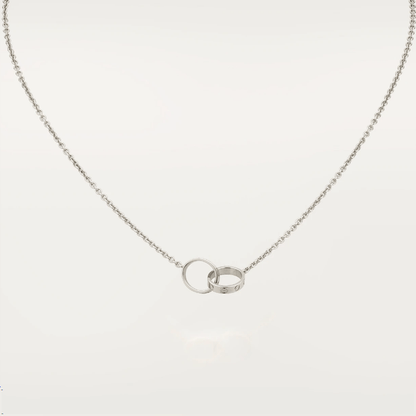 Gold-Tone Interlocking Circle Pendant Chain Necklace