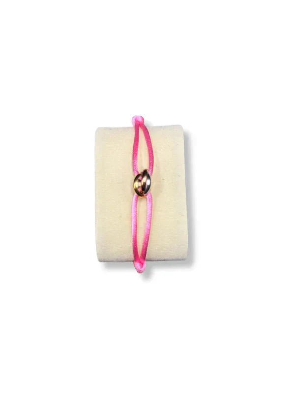 Tri-Colour Knot Cord Bracelet with Ring Accent