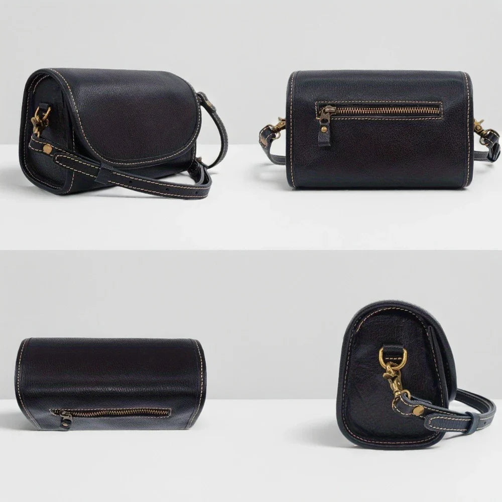 Vintage Genuine Leather Crossbody Bag for Women