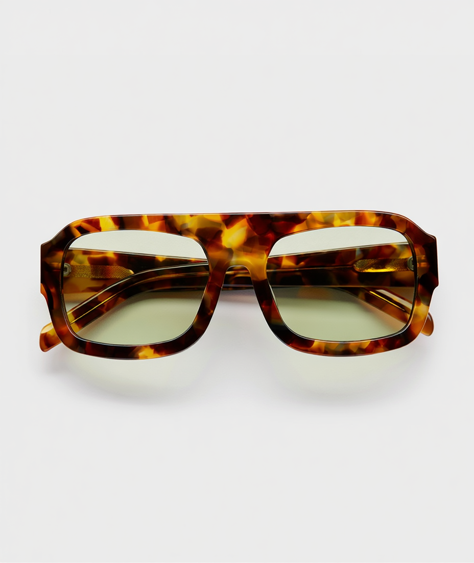 Women’s Resort-Style Sunglasses with Tortoise Frame & Sage Lenses