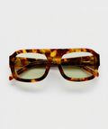 Women’s Resort-Style Sunglasses with Tortoise Frame & Sage Lenses